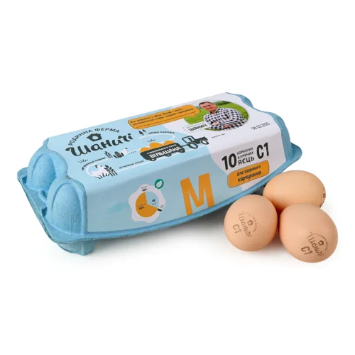 Яйця Курячі С1, Картонна Упаковка, 10 Шт