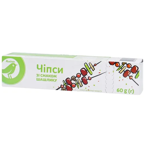 Чіпси Ашан зі смаком шашлику 60г