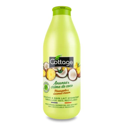 Гель для Душу та Молочко для Ванни Pineapple & Coconut Cream Cottage, 750 мл