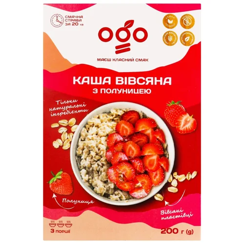 Каша вівсяна Ogo з полуницею 200г