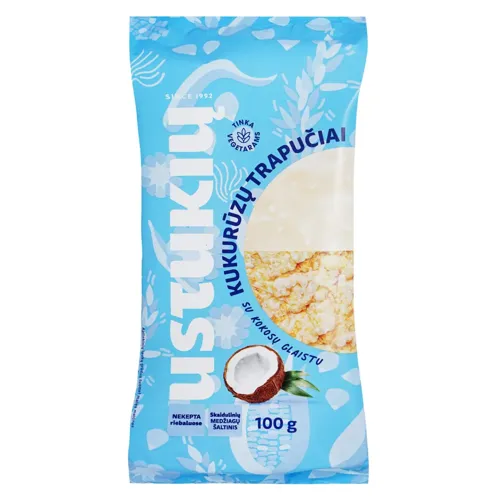 Хлібці кукурудзяні Ustukiu у кокосовій глазурі 100г