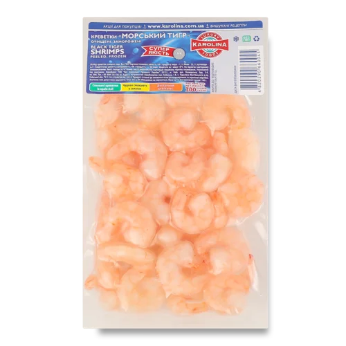 Креветки Заморожені Очищені Морський Тигр в/ґ, 200г