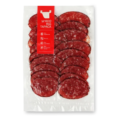 Салямі В Чорному Перці Димне М'ясо Від Тараса Сирокопчене, в/у, 80г