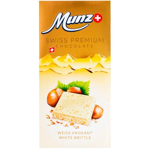 Шоколад білий Munz з фундуком 100г