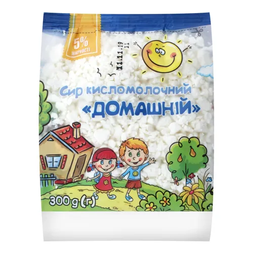 Сир кисломолочний 5% Домашній Богодухівський молзавод м/у 300г