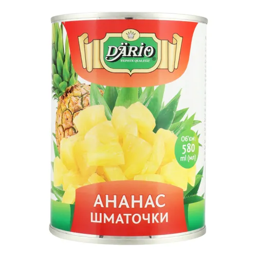 Ананас шматочки в легкому сиропі Dario з/б 565г