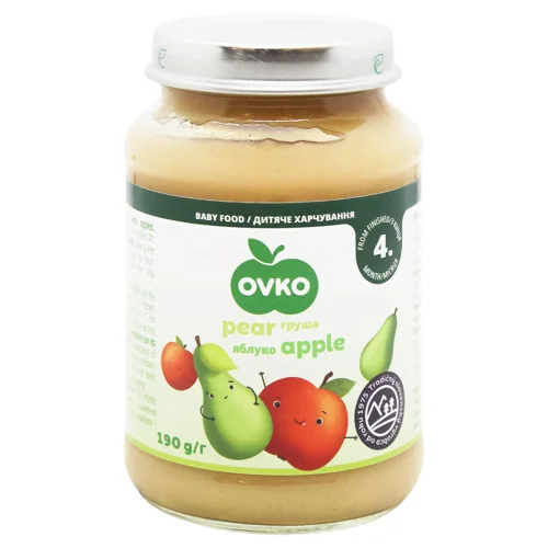 Пюре Ovko яблуко-груша 190г