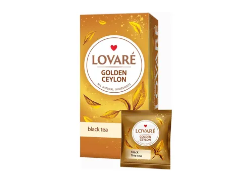 Чай чорний Lovare Golden Ceylon в пакетиках 2г х 24шт