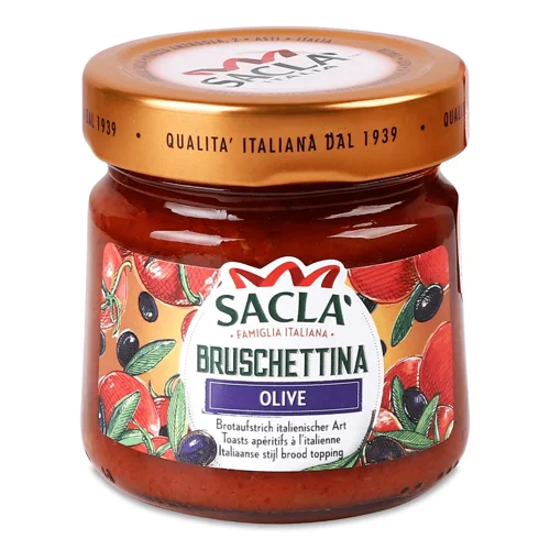 Брускетта Sacla з томатами та оливками,190г