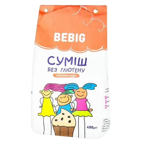 Суміш для випікання BeBig Казковий мафін без глютену 450г