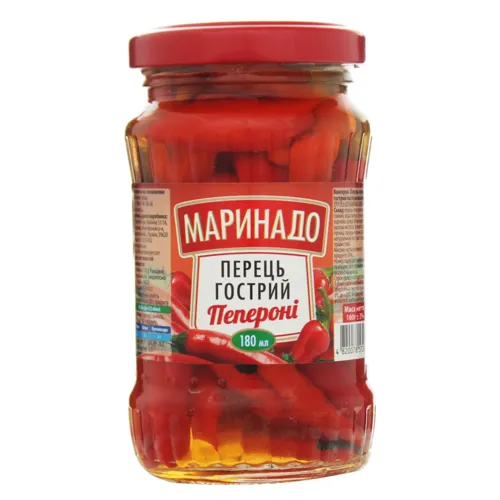 Перець гострий Пепероні Маринадо у скляній банці 180мл