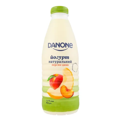 Йогурт 1.5% питний Персик-диня Danone 800г