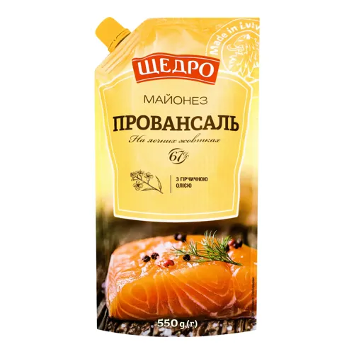 Майонез 67% Провансаль Щедро д/п 550г