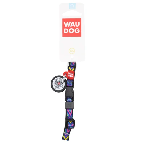 Нашийник для собак Waudog Nylon нейлоновий з QR паспортом 20-30см/10мм з малюнком інді