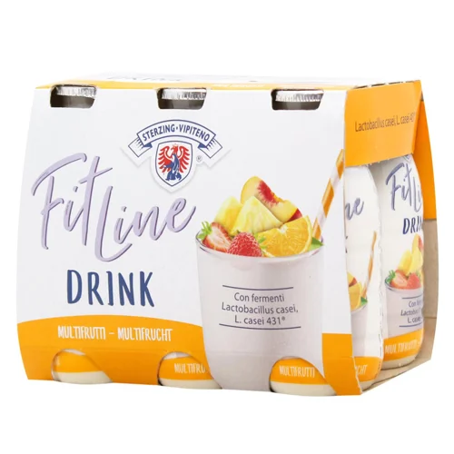 Напій кисломолочний Sterzing Vipiteno Fitline Мультифрукт 6х90мл