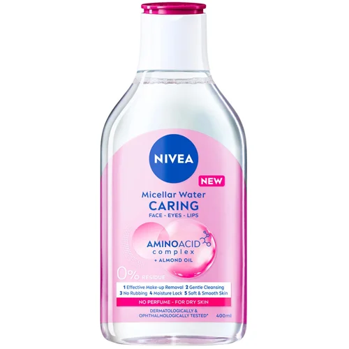 Вода міцелярна Nivea для сухої шкіри обличчя очей та губ 400мл