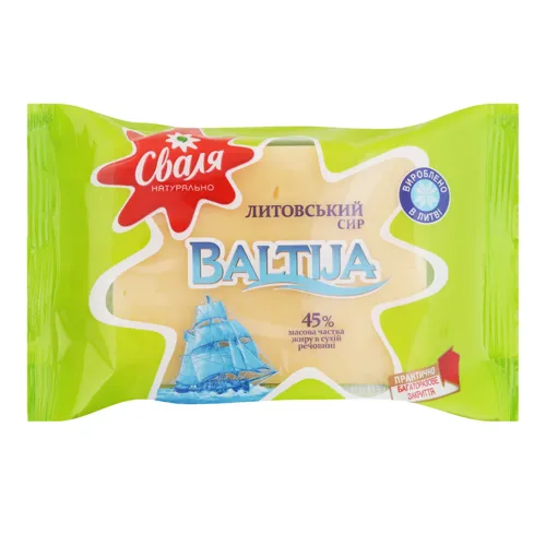 Сир 45% литовський напівтвердий Baltija Сваля м/у 240г