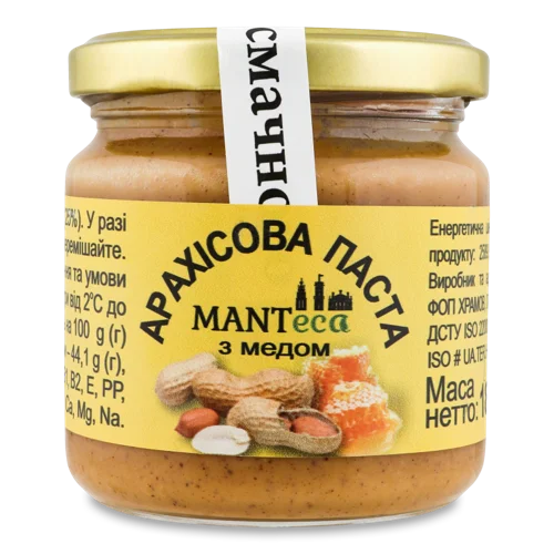 Арахісова Паста З Медом, Вищого Ґатунку, С/Б 180г