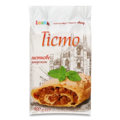 Тісто Листкове Заморожене Laska, м/у, 900г