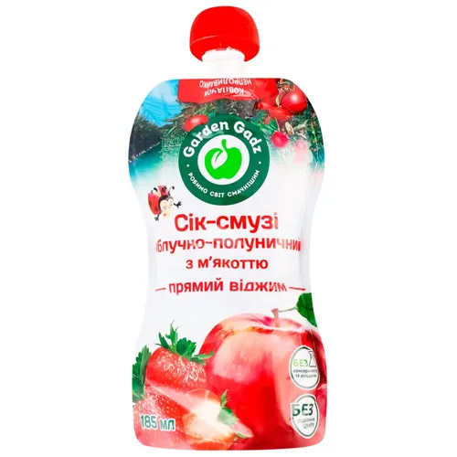 Сік Garden Gadz яблучно-полуничний 185мл