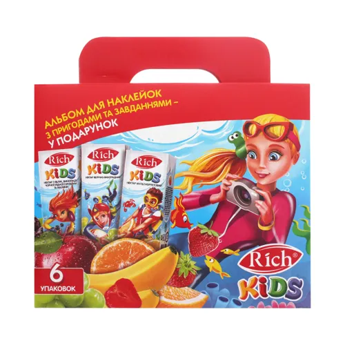 Набір нектарів асорті Kids Rich мультипак 6х0.2л