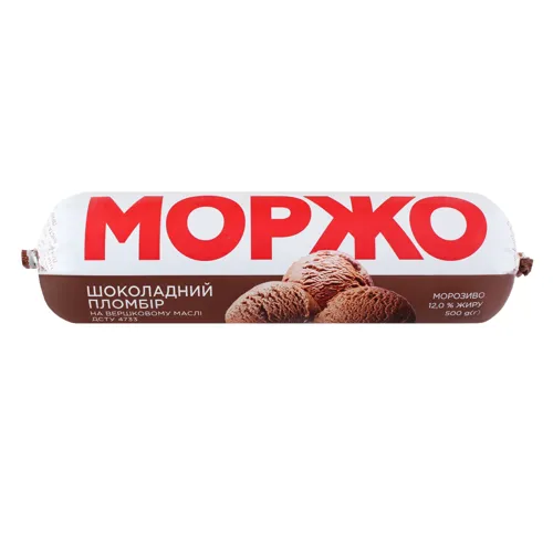 Морозиво 12% пломбір шоколадне Моржо Три ведмеді м/у 500г