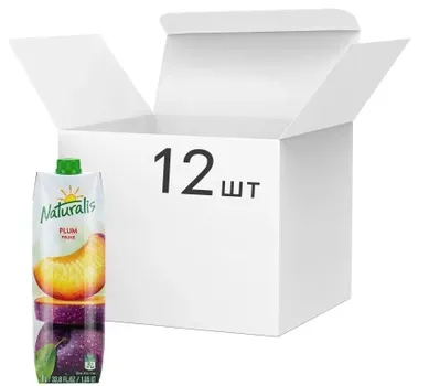 Упаковка нектара Naturalis Сливовий 1л х 12 шт