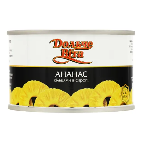 Ананас кільцями в сиропі Дольче Віта з/б 225г