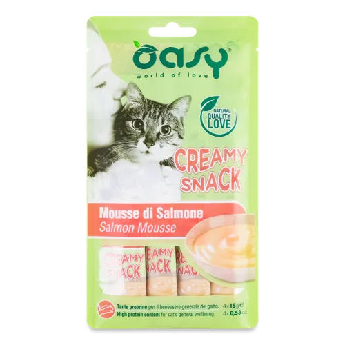 Ласощі Для Котів З Лосося Creamy Snack Oasy, В/ґ, 4х15г