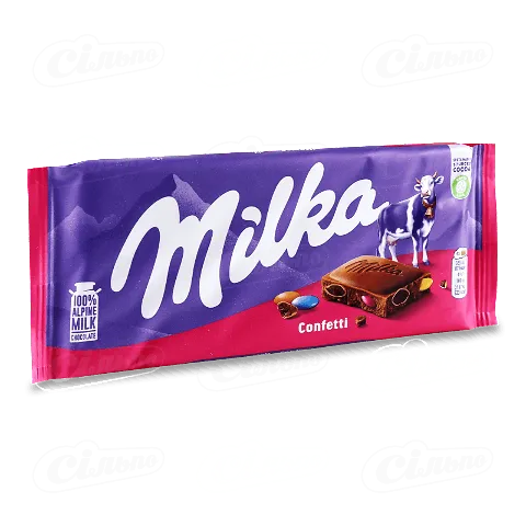 Шоколад молочний Milka з шок драже у цукровій глазурі, 100г