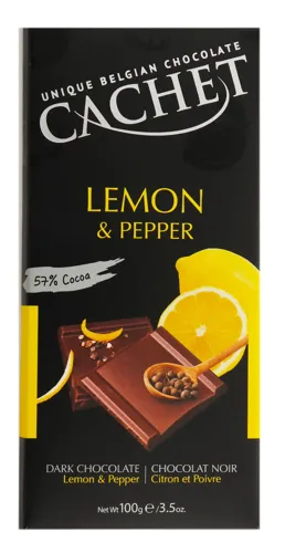 Шоколад Cachet 100г лимон та перець