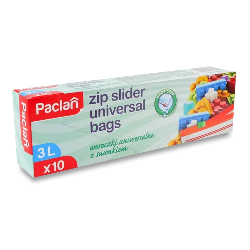 Пакети З Замком-Застібкою 3л Paclan, 10шт, Пластикова Пляшка