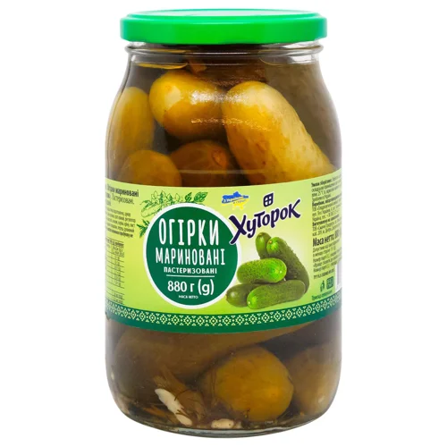 Огірки Хуторок мариновані 880г