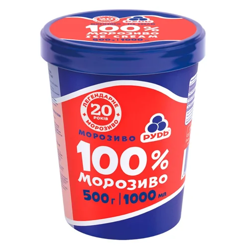 Морозиво 100% Рудь відро 500г