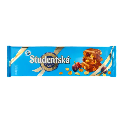 Шоколад молочний з арахісом желейними шматочками і родзинками Studentska м/у 280г