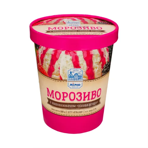 Морозиво 12% з наповнювачем Лісова ягода Лімо відро 500г