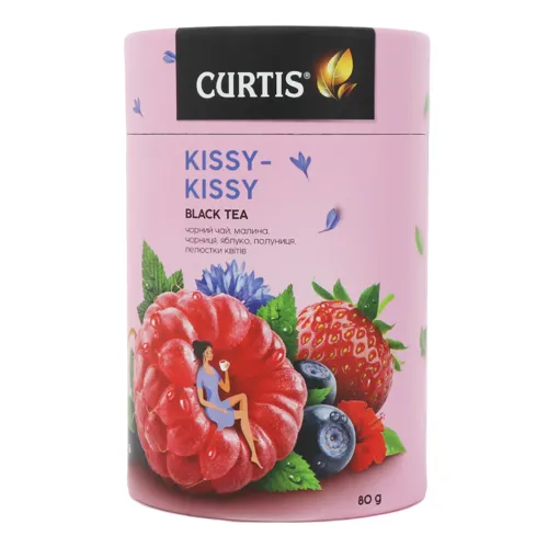 Чай чорний байховий листовий ароматизований Kissy-Kissy Curtis тубус 80г
