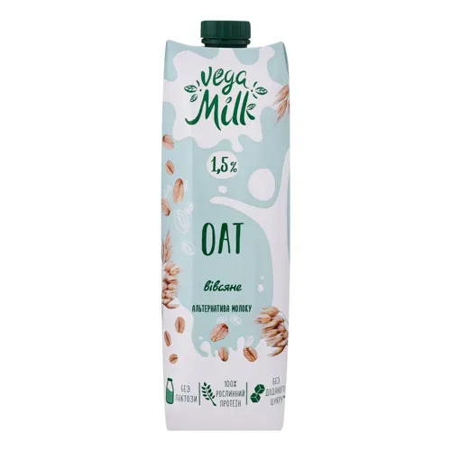 Напій вівсяний 1.5% ультрапастеризований Oat Vega Milk т/п 950мл