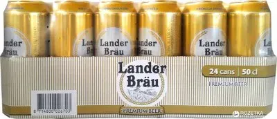 Упаковка пива Lander Brau Premium Pilsner світле фільтроване 4.9% 0.5л x 24 шт