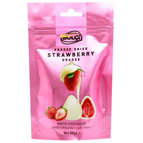 Драже Bolci Полуниця в білому шоколаді 80г