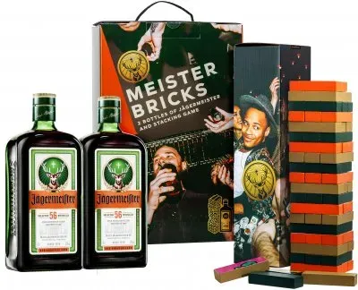 Набір лікерів Jägermeister 0.7л х 2 шт 35% + гра 'Дженга'
