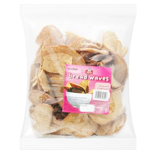 Грінки житні смак сала з гірчицею Мирон 500г