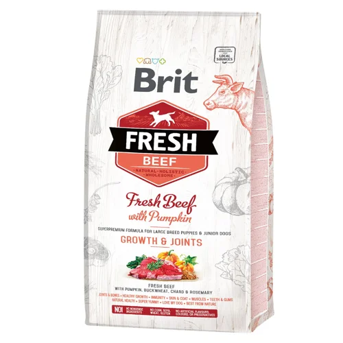 Корм сухий Brit Fresh Growth & Joints з яловичиною та гарбузом для цуценят великих порід 2,5кг