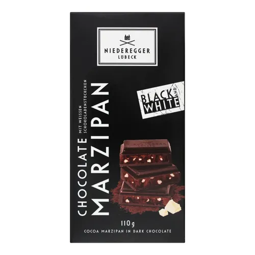 Шоколад марципановий зі шматочками білого шоколаду Black&White Niederegger к/у 110г