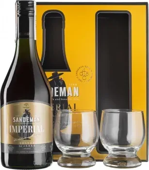 Бренди Sandeman Imperial 0.7 л 40% + 2 стакана