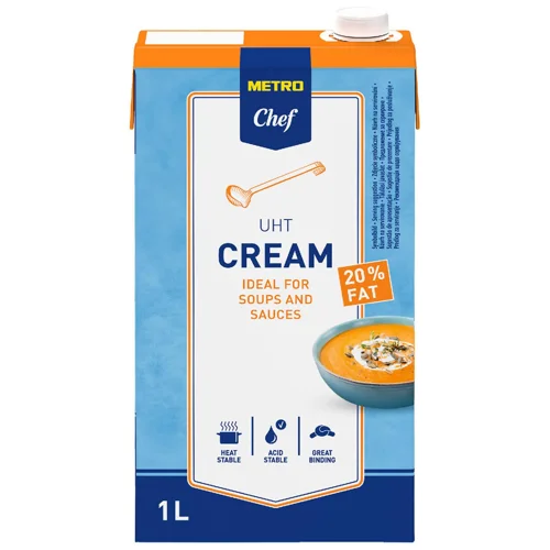 Вершки Metro Chef ультрапастеризовані 20% 1л