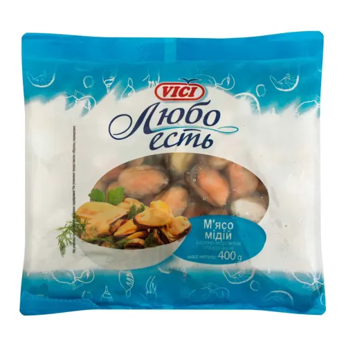 М'ясо мідії варено-морожене глазуроване Vici м/у 400г