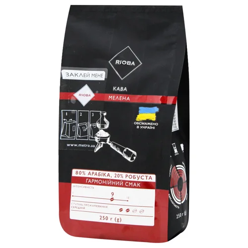Кава Rioba 80% арабіка, 20% робуста мелена 250г