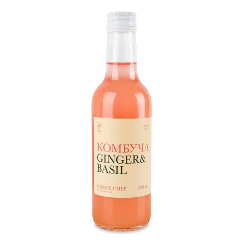 Напій Безалкогольний Комбуча Ginger&Basil Green Chef, с/пл 250мл