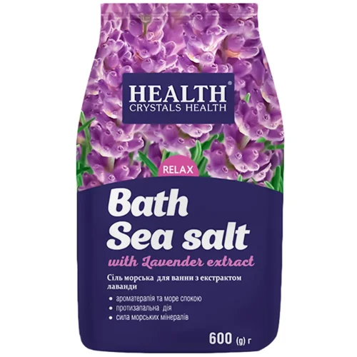 Сіль морська для ванни Crystals Health з екстрактом лаванди 600г